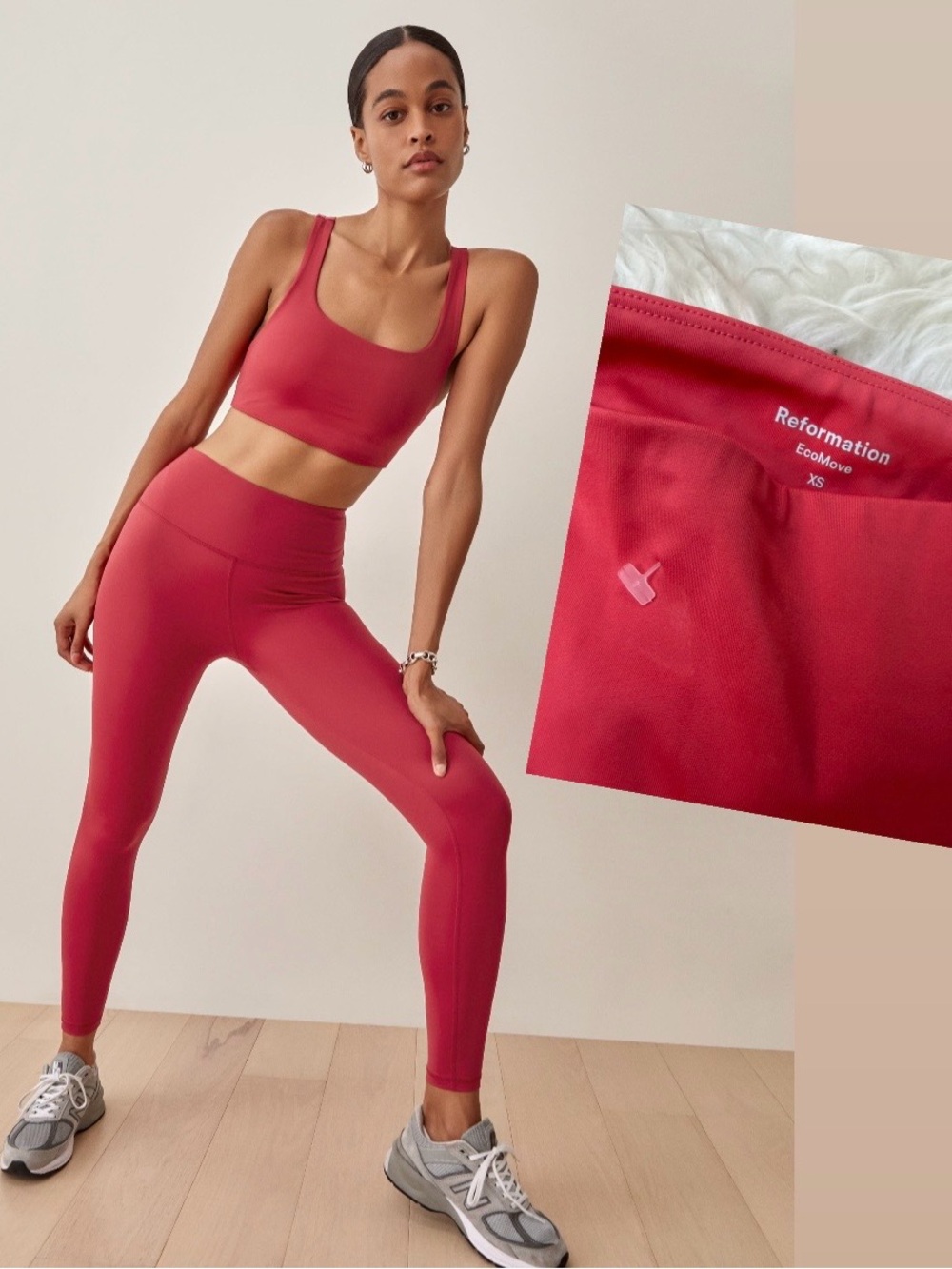 Reformation High-Rise Red Leggings